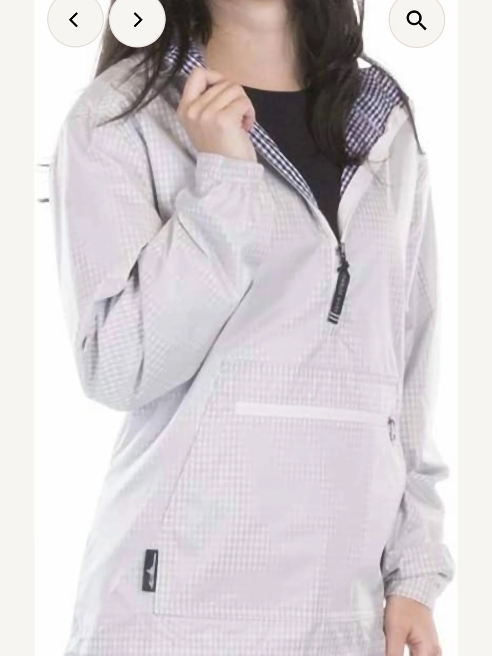 Light Gray Hooded Pullover Anorak Jacket- Bath and Bodywork’s Logo